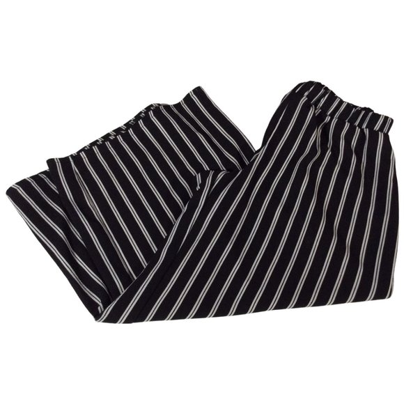 Size: Small - Black/White Striped Capri Palazzo Pants - Picture 1 of 1